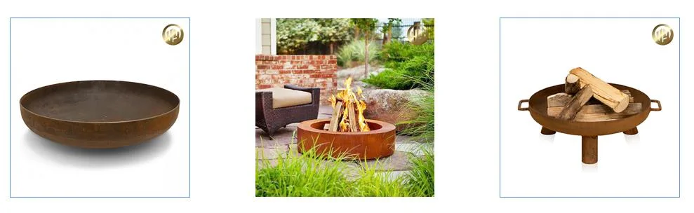 Corten Steel Courtyard Decorative Round Heating Fire Pit