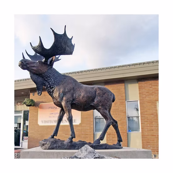 실물 크기 야외 예술 청동 무스 정원 장식
