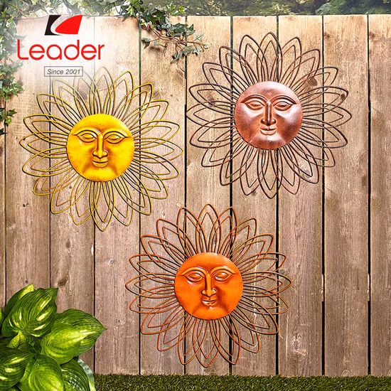 금속 꽃 벽 장식 야외 정원 매달려 장식 꽃 벽 예술 철 블루